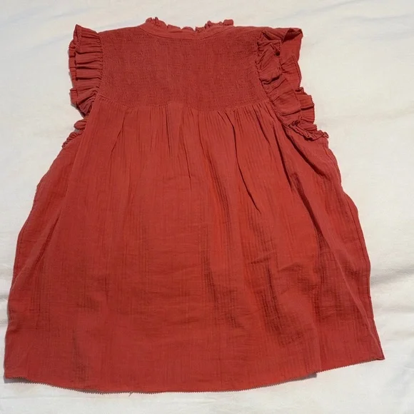 JCrew Ruffled Button-Down Top - Rust - Picture 5 of 7